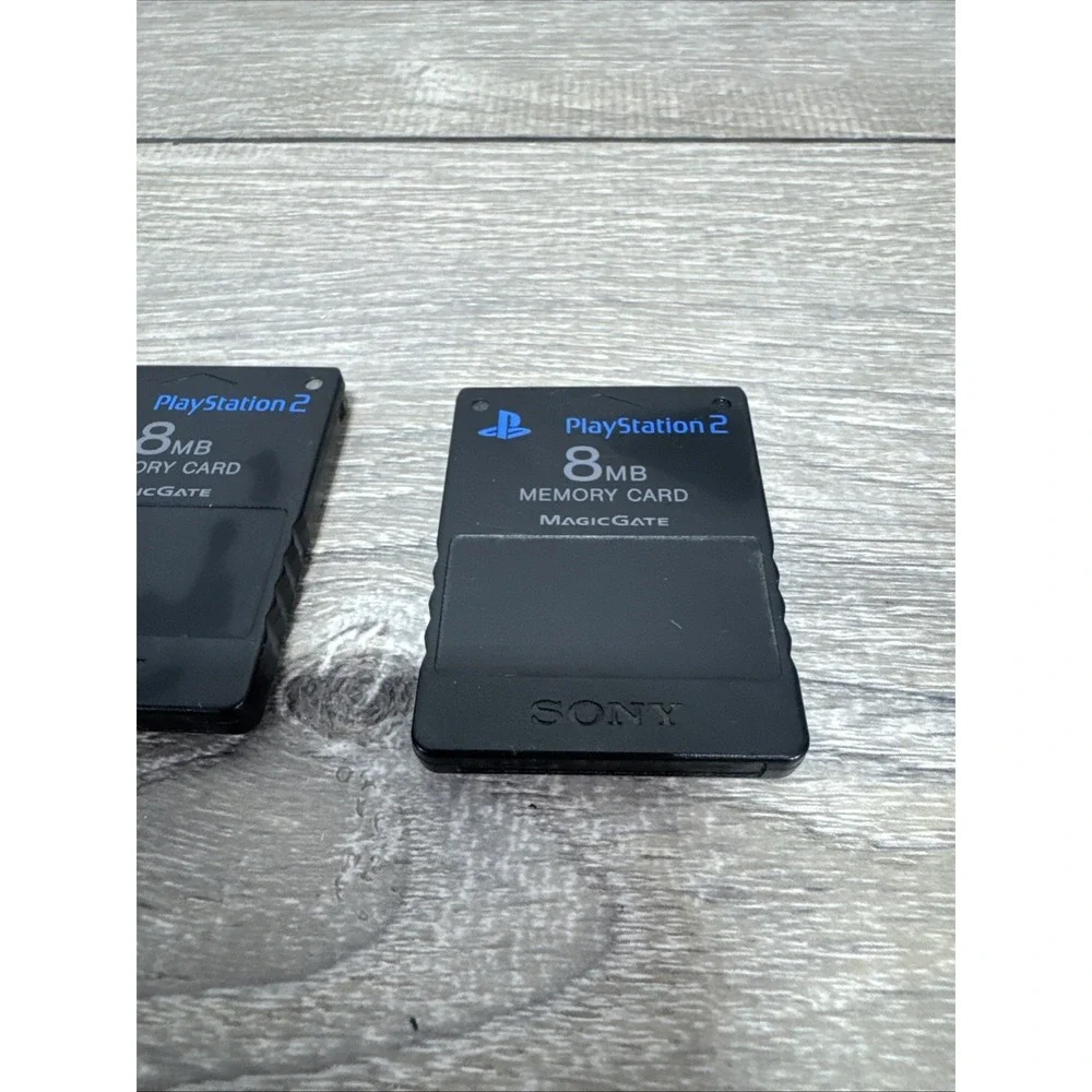2 Official Original OEM Sony PlayStation 2 II Memory Card (Black) PS2 Authentic!